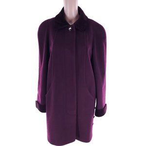 Vintage Super Fine Alorna Forstmann Wool Blend Pea Coat Women Purple Size M USA